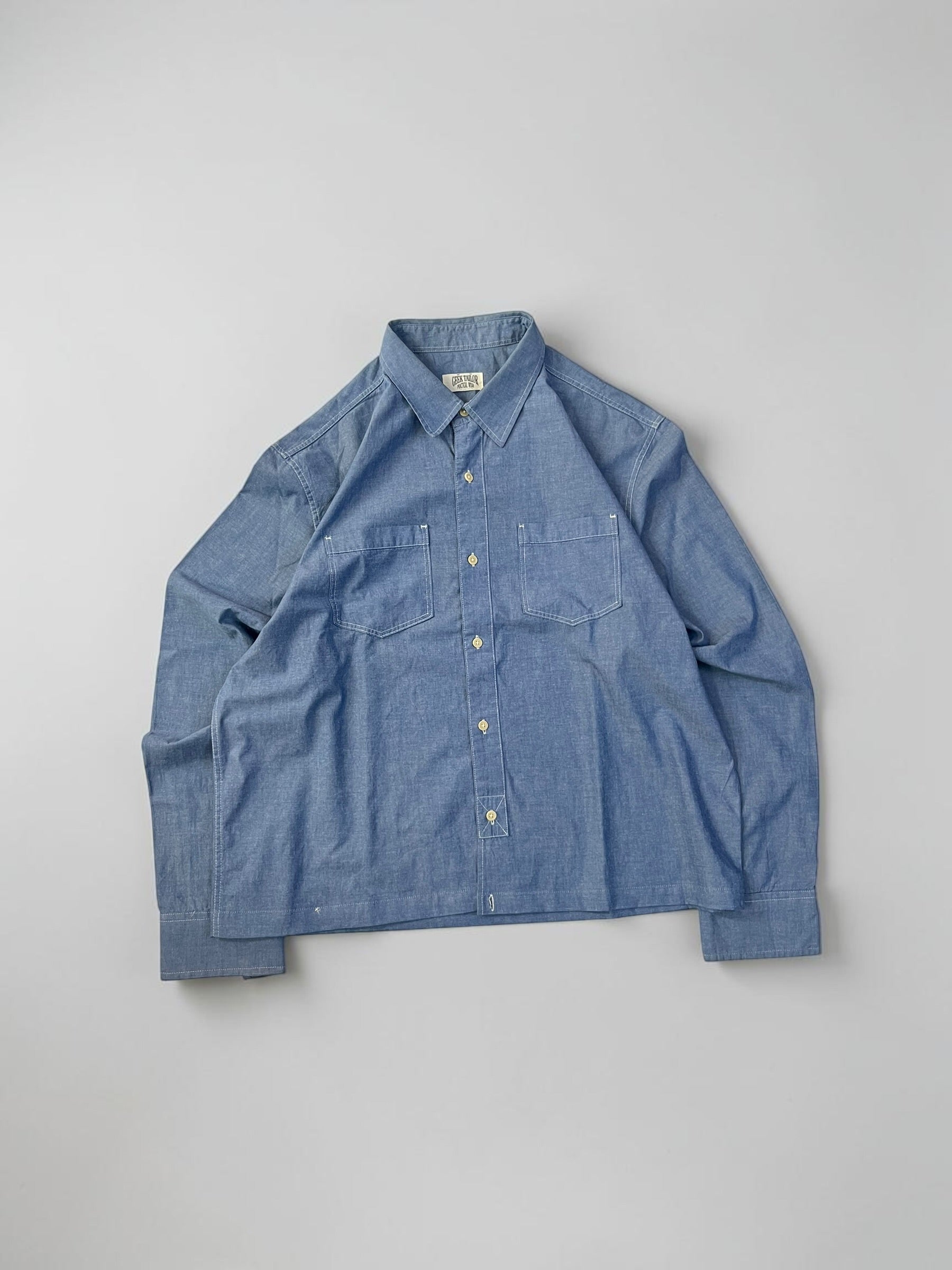 BLUE DENIM PRINTED BOXYSHIRT