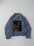 BLUE DENIM PRINTED BOXYSHIRT