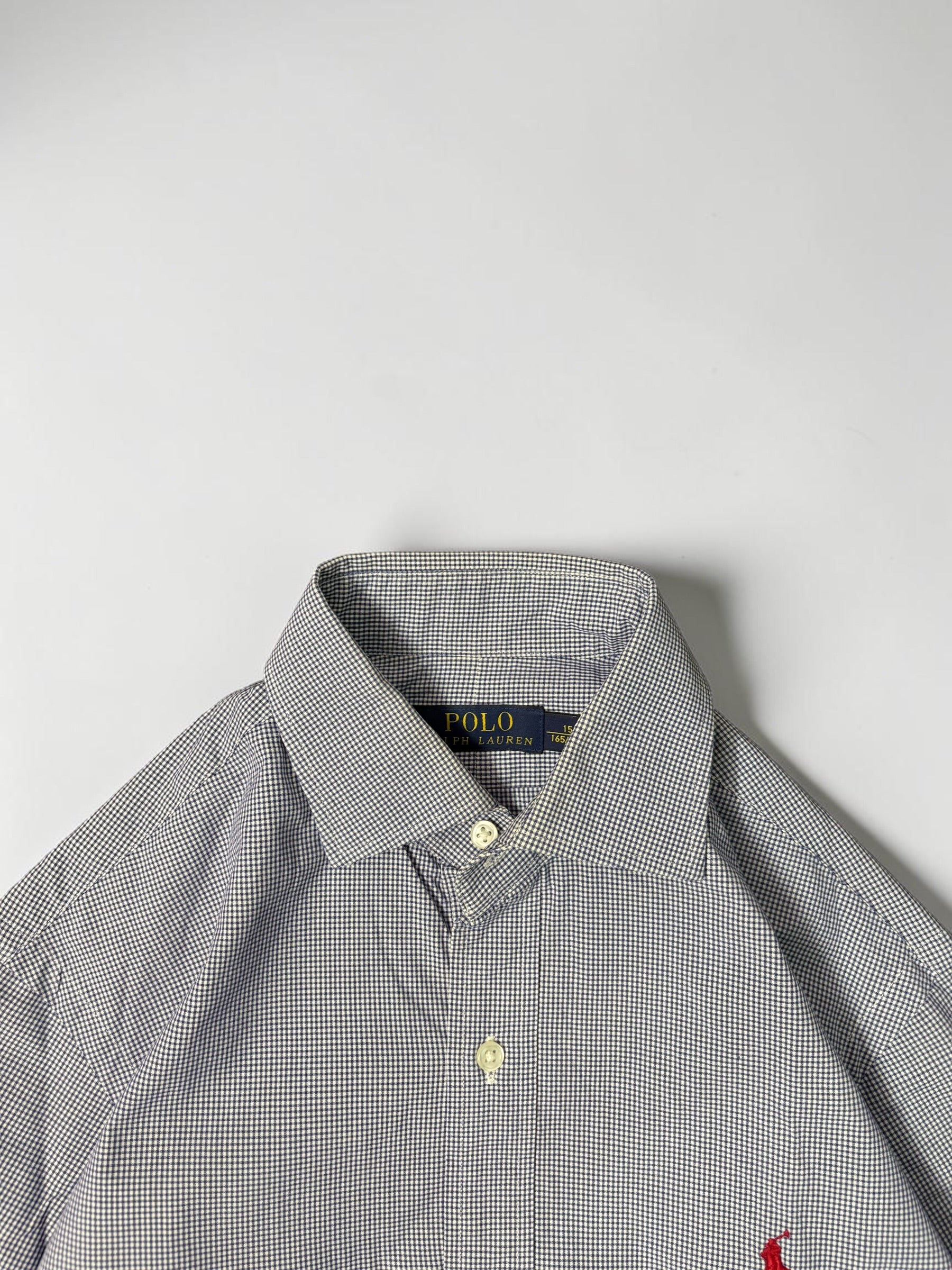 RALPH LAUREN MICROCHECK BLUE SHIRT