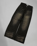 BLACK WASHED VINTAGE WIDE LEG DENIM